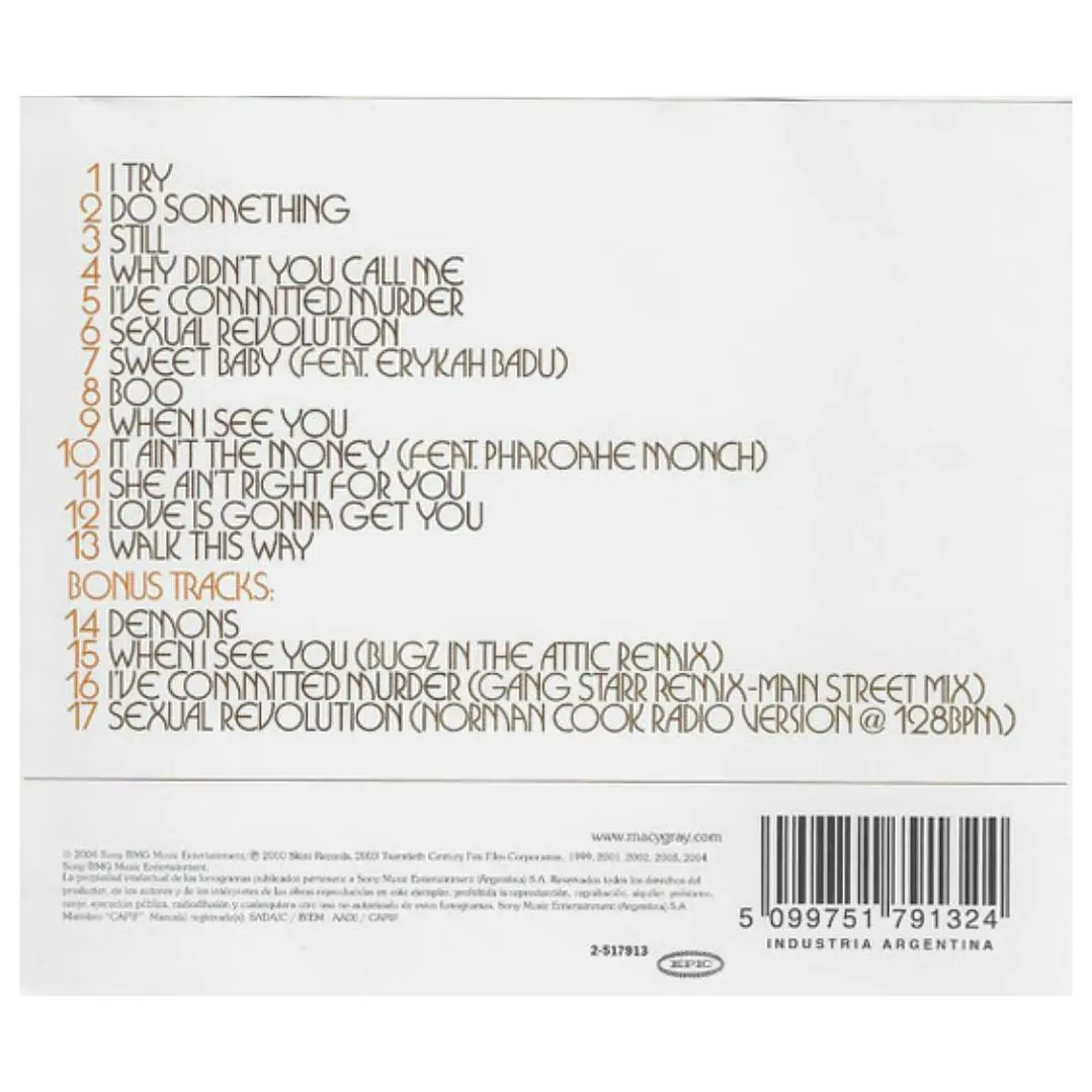 MACY GRAY - THE VERY BEST OF MACY GRAY / CD USADO 2