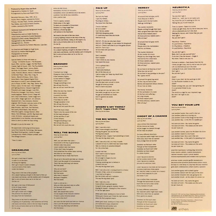 RUSH - ROLL THE BONES / VINILO 5