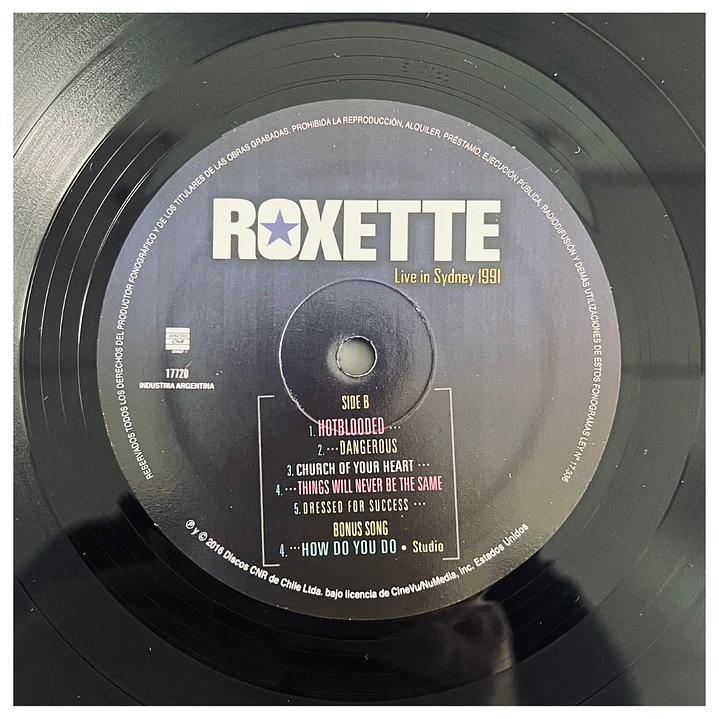 ROXETTE - LIVE IN SYDNEY 1991 (ABIERTO) / VINILO USADO 3