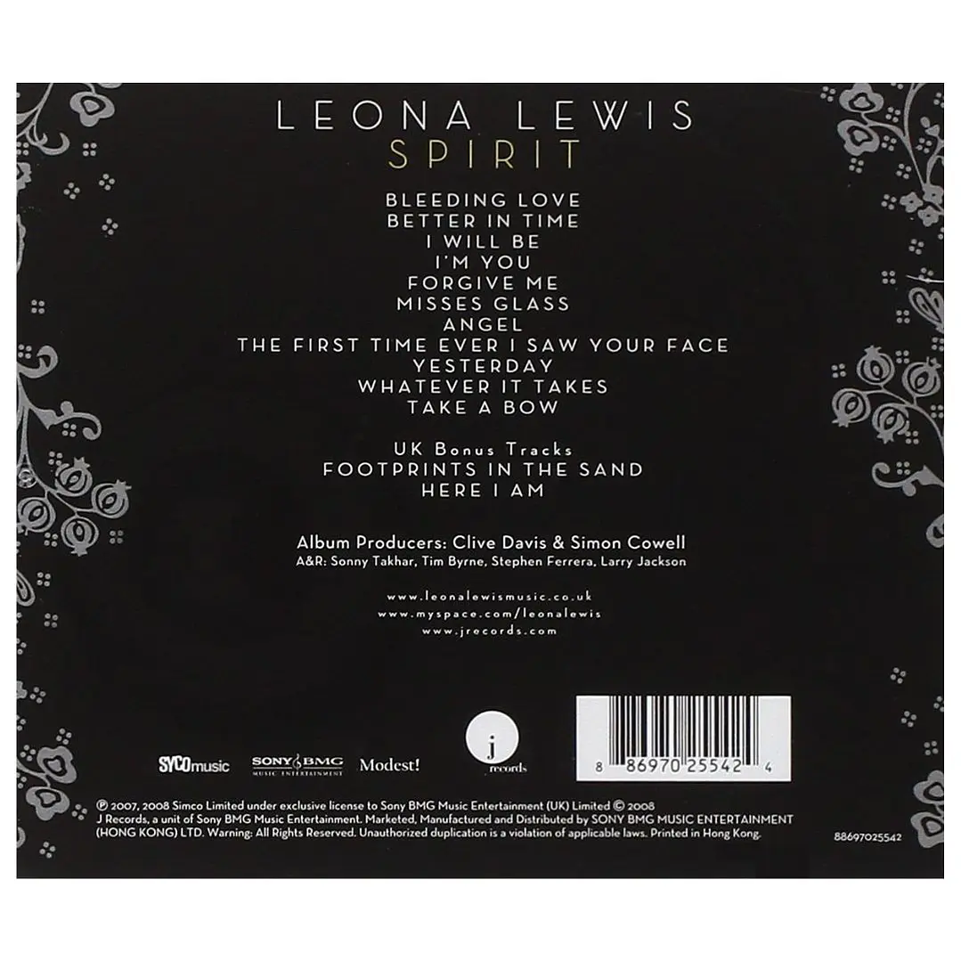 LEONA LEWIS - SPIRIT (UK BONUS TRACKS) / CD USADO 2