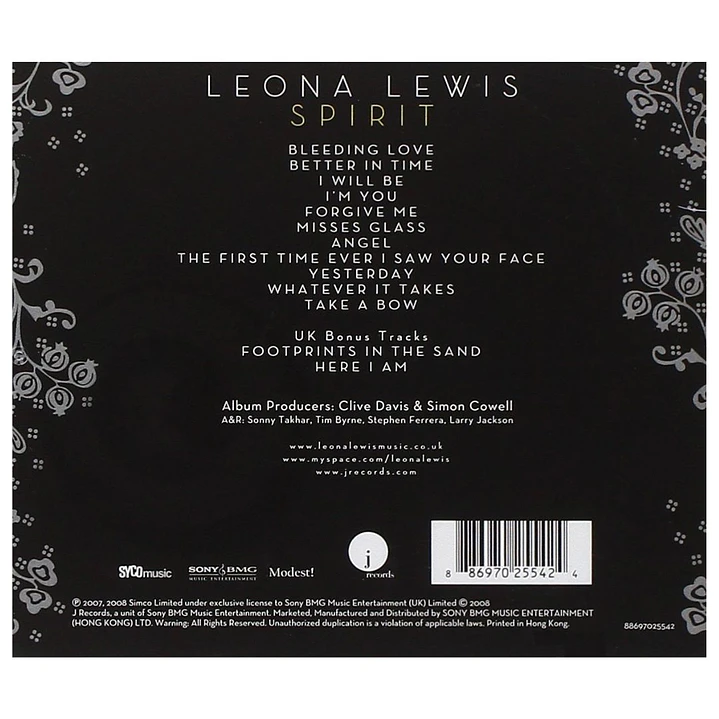 LEONA LEWIS - SPIRIT (UK BONUS TRACKS) / CD USADO 2