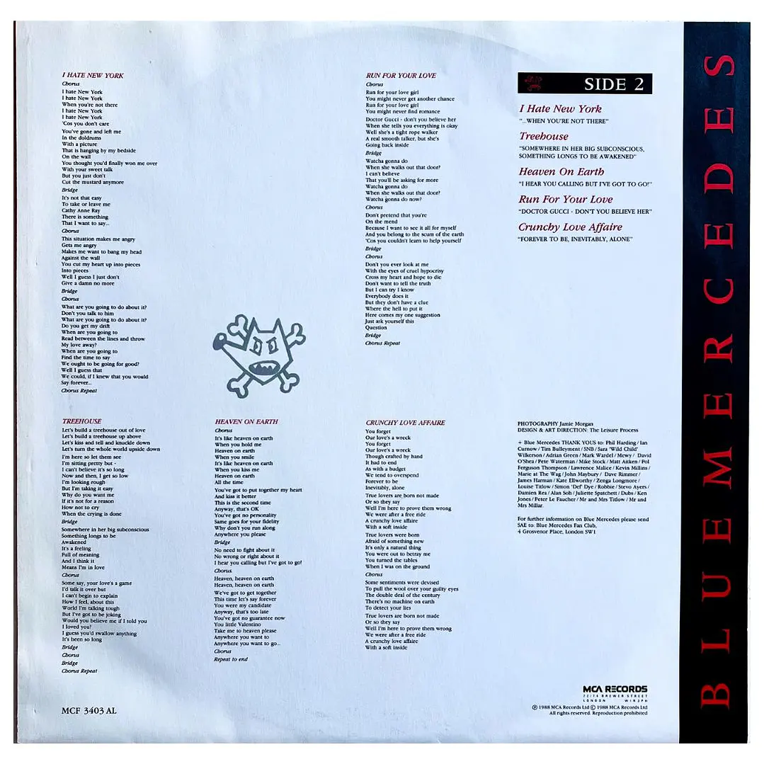 BLUE MERCEDES - RICH AND FAMOUS / VINILO USADO 4