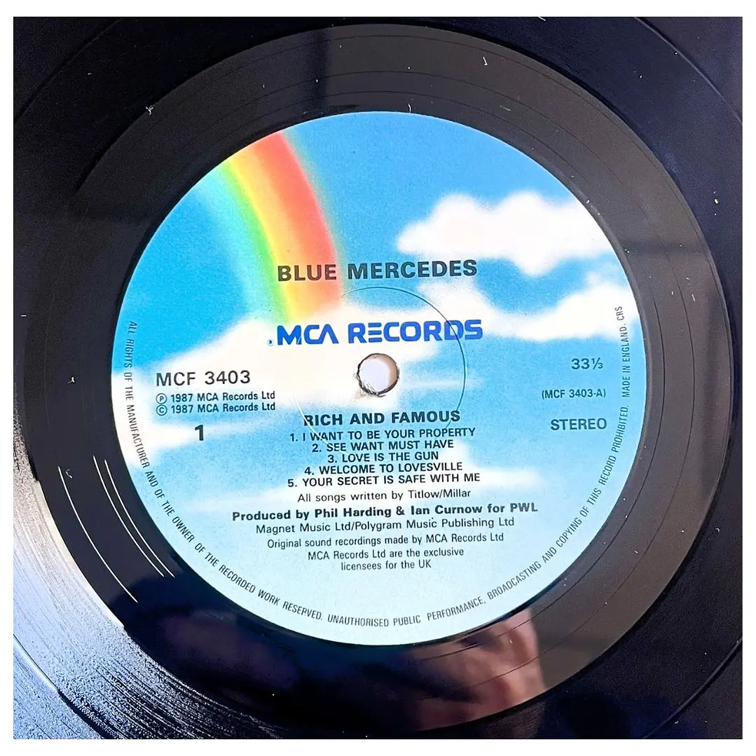BLUE MERCEDES - RICH AND FAMOUS / VINILO USADO 6