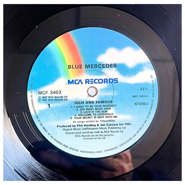 BLUE MERCEDES - RICH AND FAMOUS / VINILO USADO 6