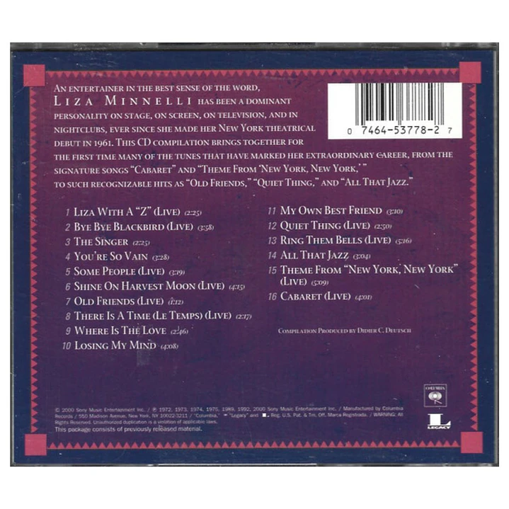 LIZA MINNELLI - 16 BIGGEST HITS / CD USADO 2