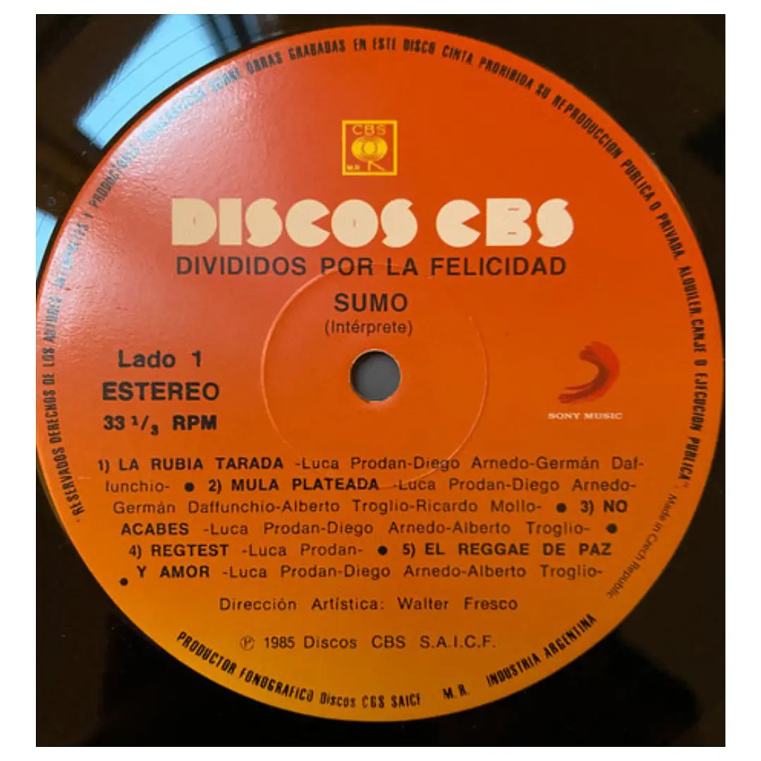 SUMO - DIVIDIDOS POR LA FELICIDAD / VINILO 3