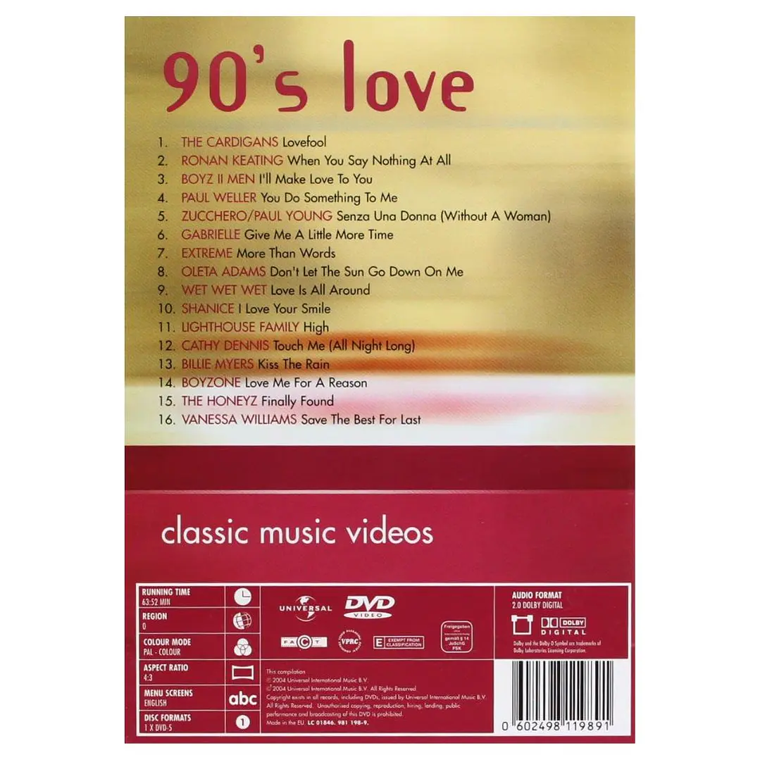 90'S LOVE - CLASSIC MUSIC VIDEOS - VARIOS / DVD USADO 2