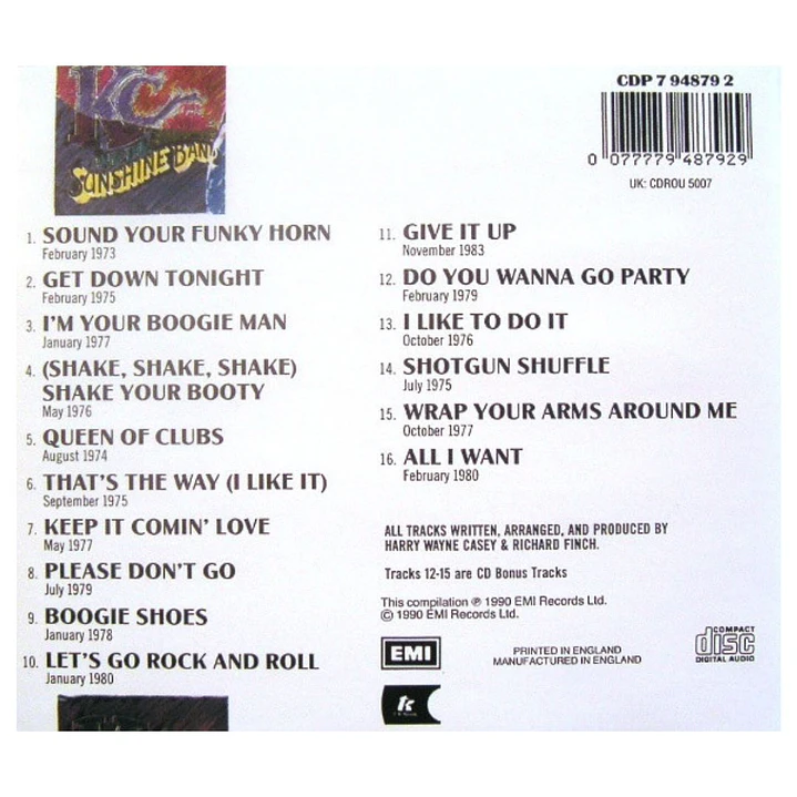 KC & THE SUNSHINE BAND - THE BEST OF (UK 1990) / CD USADO 6