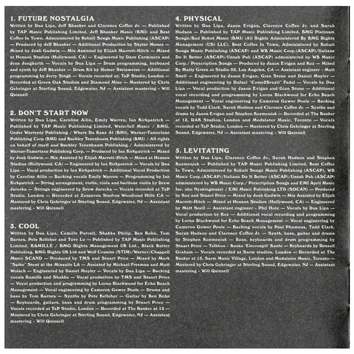 DUA LIPA - FUTURE NOSTALGIA - THE MOONLIGHT EDITION / CD 2
