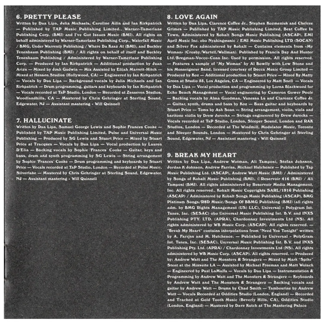 DUA LIPA - FUTURE NOSTALGIA - THE MOONLIGHT EDITION / CD 3