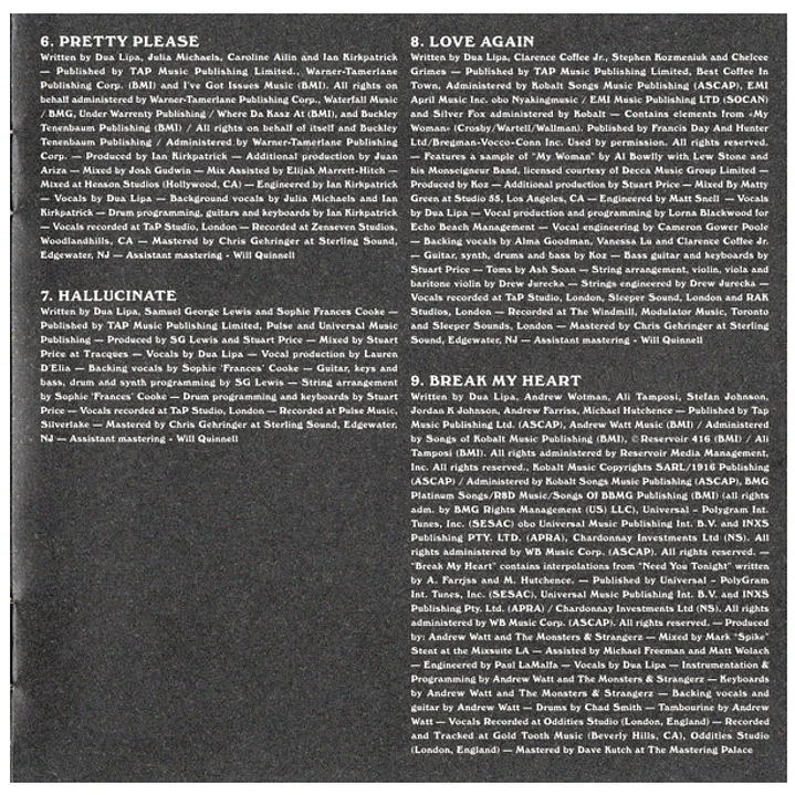 DUA LIPA - FUTURE NOSTALGIA - THE MOONLIGHT EDITION / CD 3