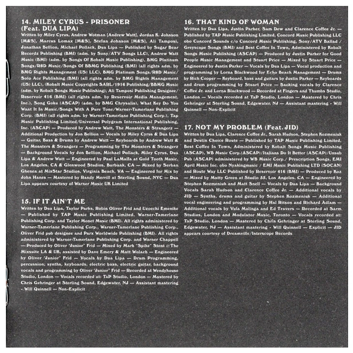 DUA LIPA - FUTURE NOSTALGIA - THE MOONLIGHT EDITION / CD 5