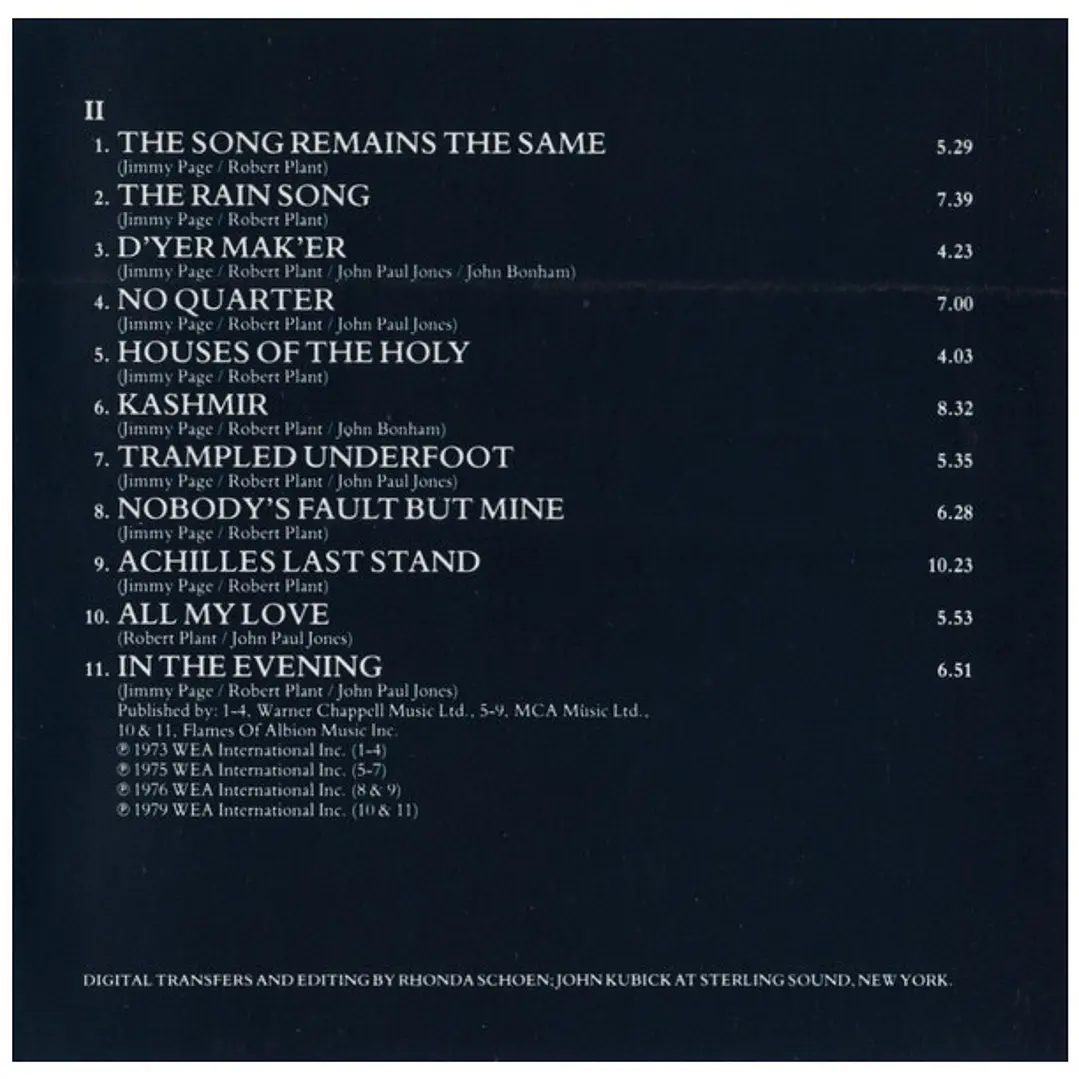 LED ZEPPELIN - REMASTERS / CD 6