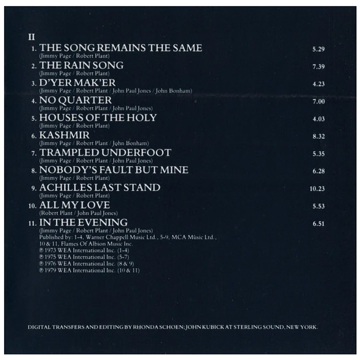 LED ZEPPELIN - REMASTERS / CD 6