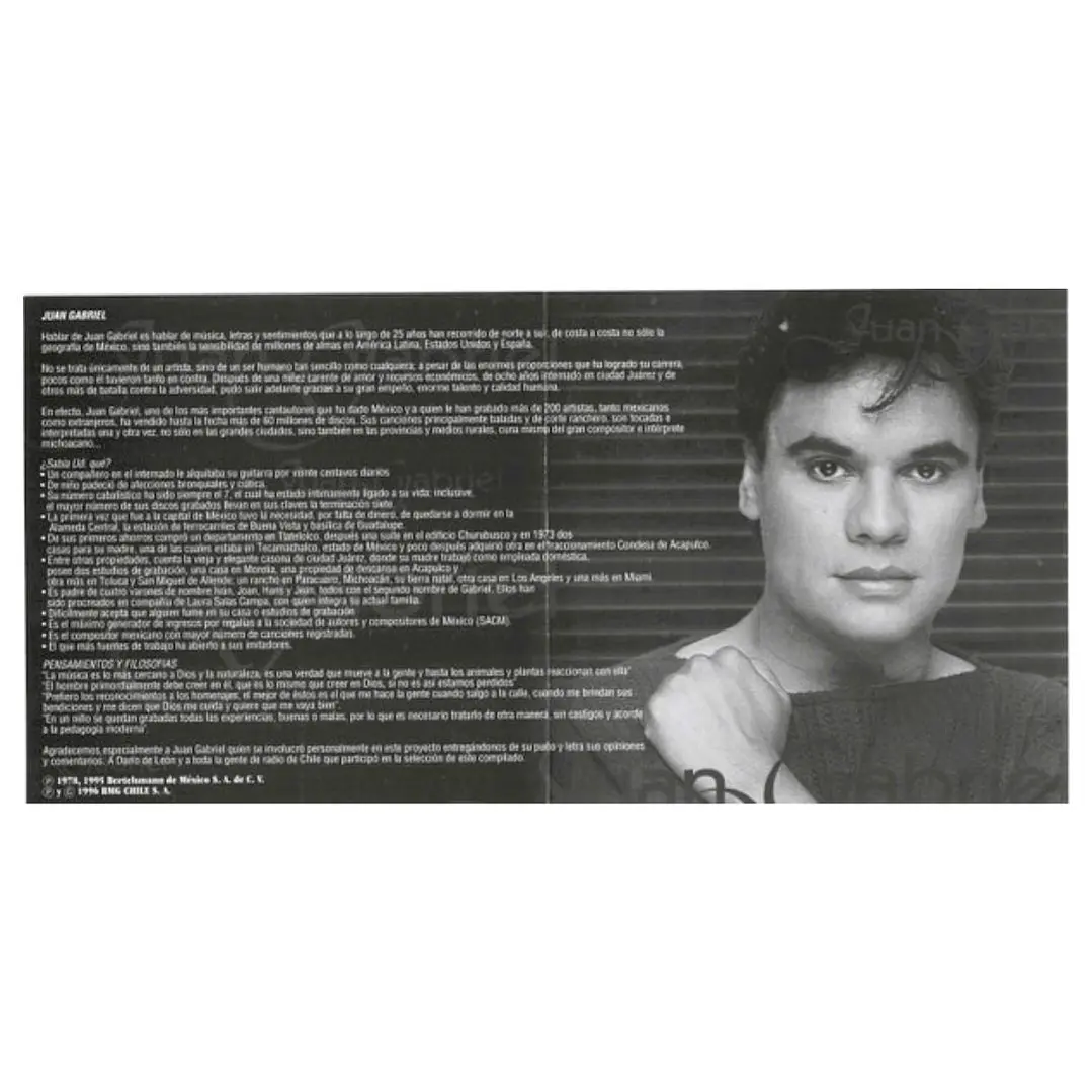 JUAN GABRIEL - GRANDES ÉXITOS: EL ÚNICO, BIENVENIDO A CHILE / CD 5