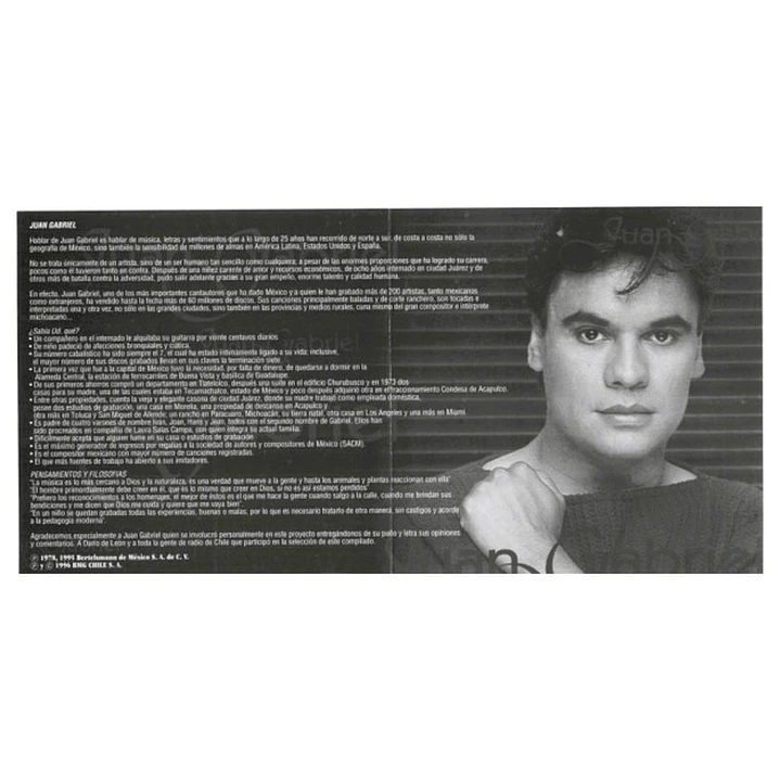 JUAN GABRIEL - GRANDES ÉXITOS: EL ÚNICO, BIENVENIDO A CHILE / CD 5