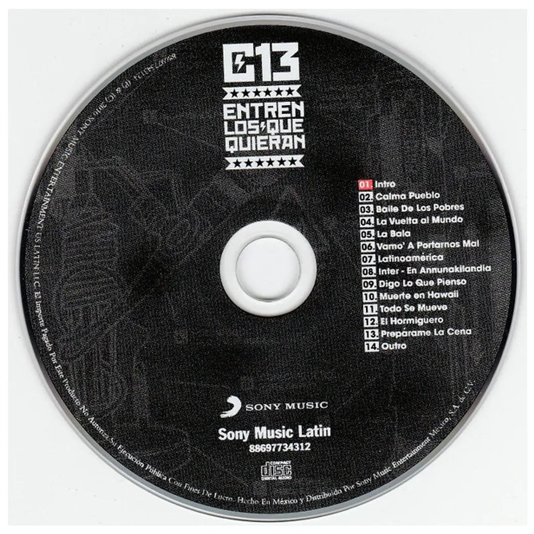 CALLE 13 - ENTREN LOS QUE QUIERAN / CD 3