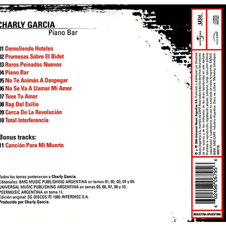 CHARLY GARCIA - PIANO BAR / CD 3