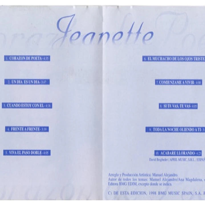 JEANETTE - CORAZON DE POETA / CD 3