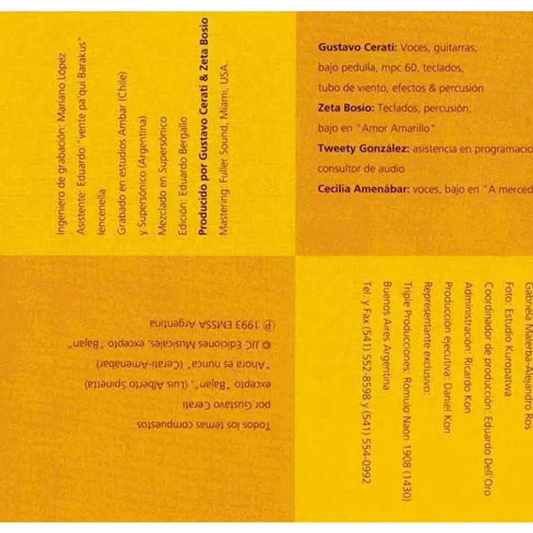 GUSTAVO CERATI - AMOR AMARILLO / CD 6