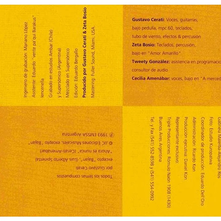 GUSTAVO CERATI - AMOR AMARILLO / CD 6