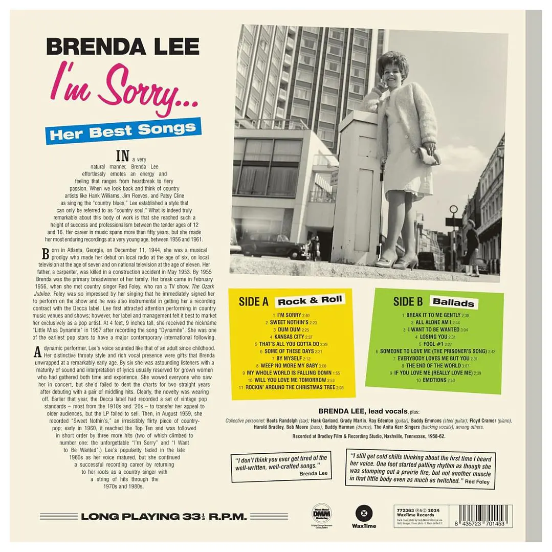 BRENDA LEE - HER BEST SONGS: I’M SORRY / VINILO 2