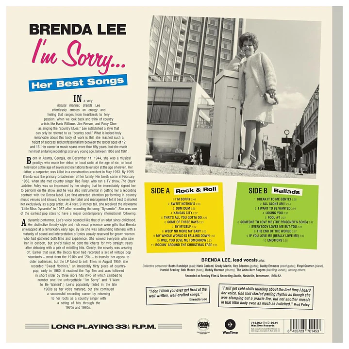 BRENDA LEE - HER BEST SONGS: I’M SORRY / VINILO 2