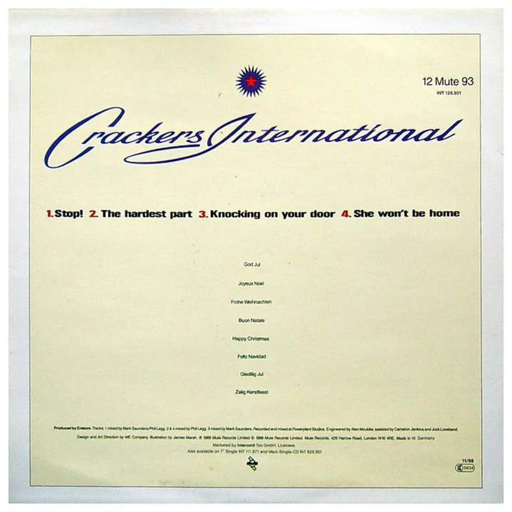 ERASURE - CRACKERS INTERNATIONAL EP / 12