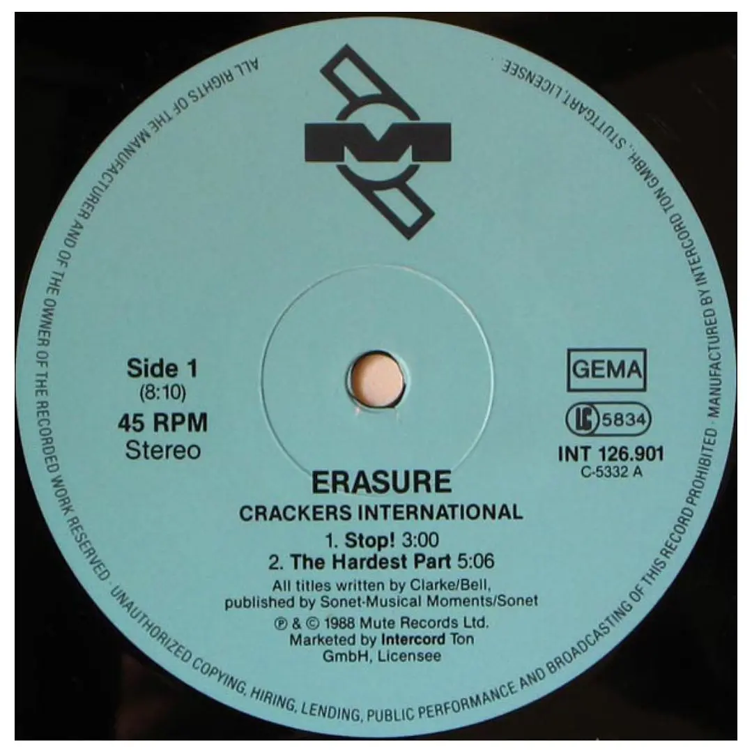 ERASURE - CRACKERS INTERNATIONAL EP / 12