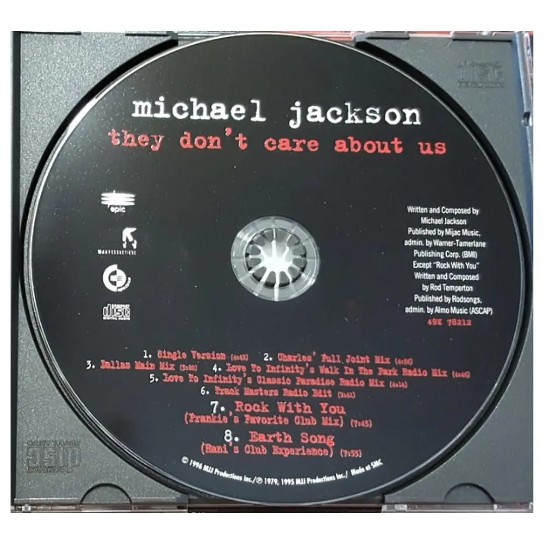MICHAEL JACKSON - THEY DON'T CARE ABOUT US/YOU ARE NOT ALONE / CD SINGLE USADO 3