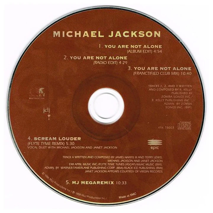 MICHAEL JACKSON - THEY DON'T CARE ABOUT US/YOU ARE NOT ALONE / CD SINGLE USADO 6