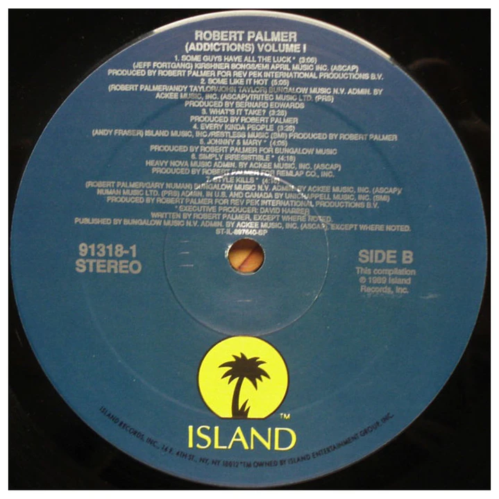 ROBERT PALMER - ADDICTIONS VOLUME I / VINILO USADO 8