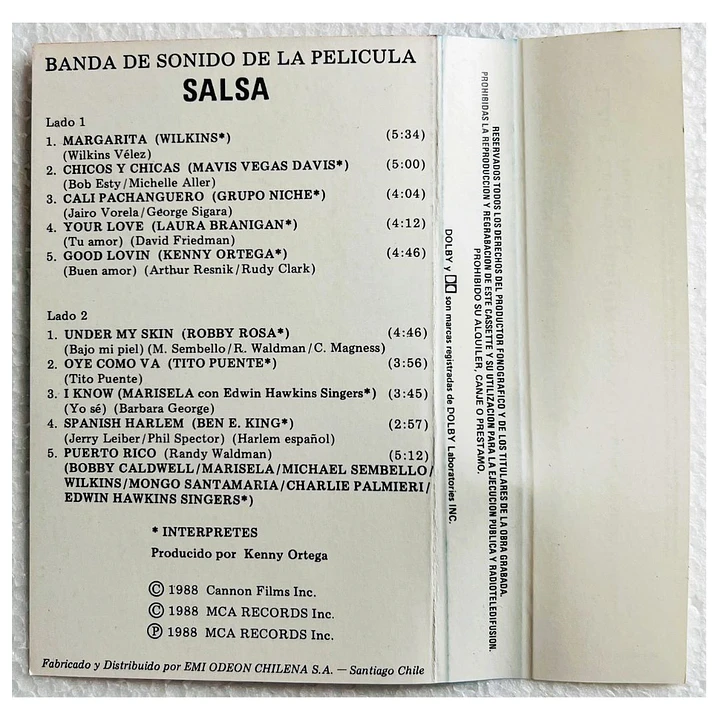 SALSA, LA PELICULA - SOUNDTRACK / CASSETTE USADO 4