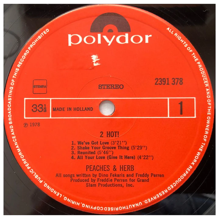 PEACHES & HERB - 2 HOT! / VINILO USADO 3