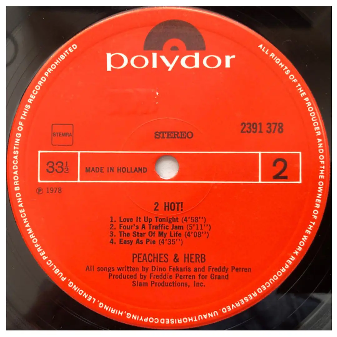 PEACHES & HERB - 2 HOT! / VINILO USADO 4