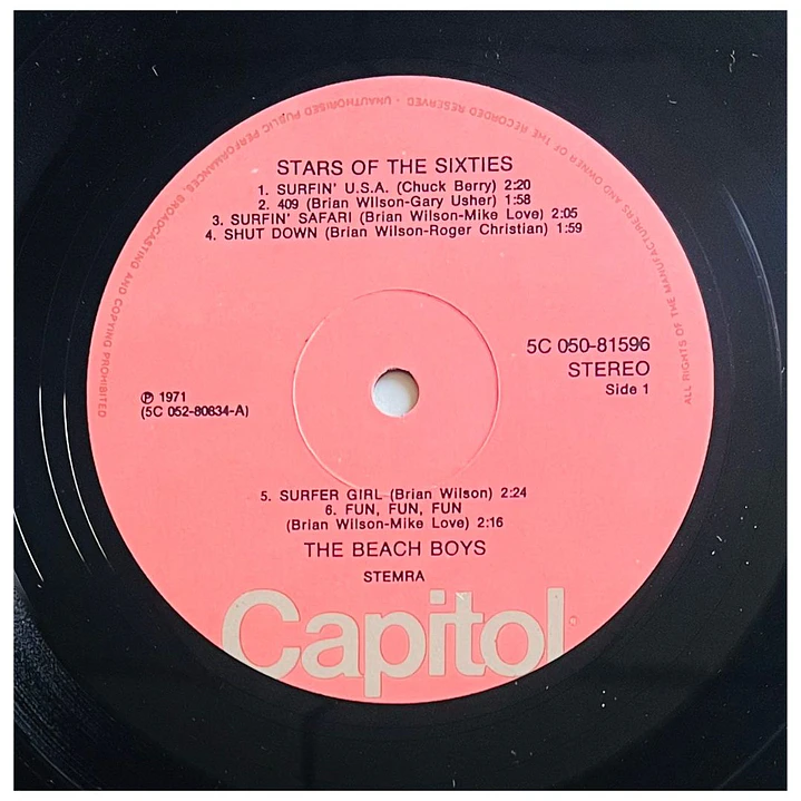 THE BEACH BOYS - STARS OF THE SIXTIES / VINILO USADO 3
