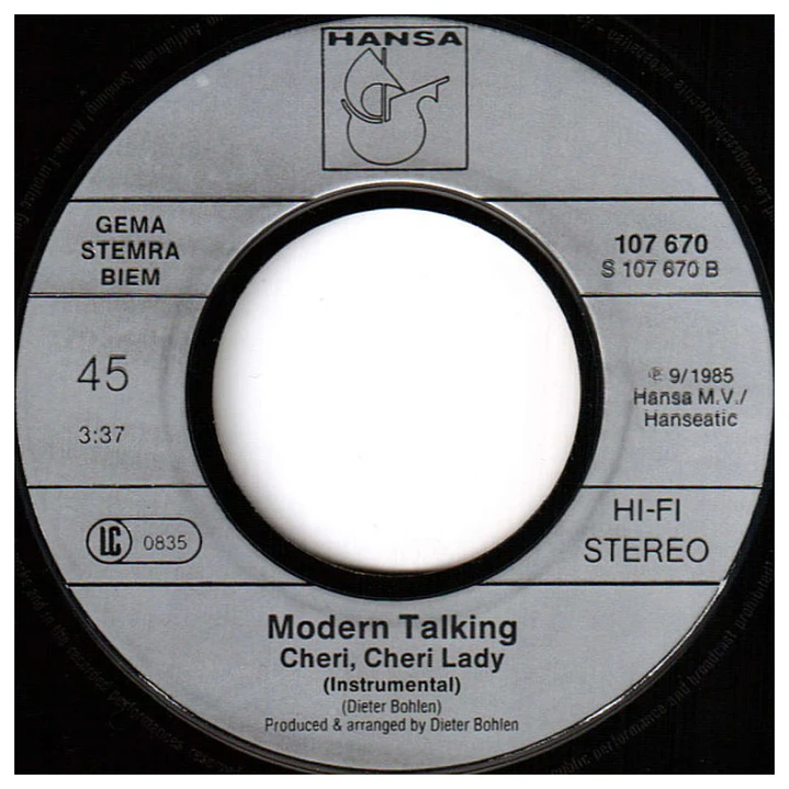 MODERN TALKING - CHERI, CHERI LADY / 7