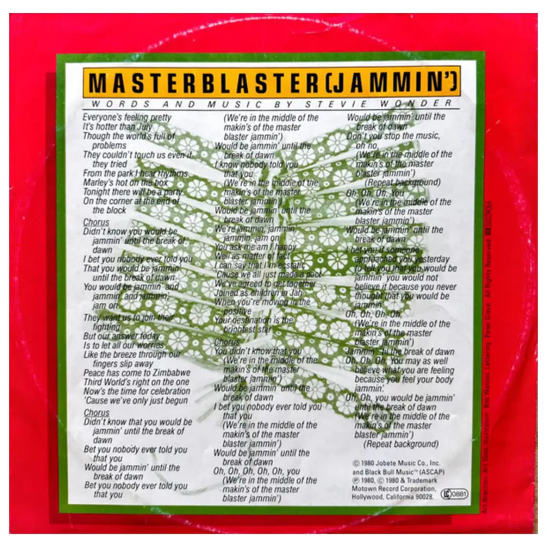 STEVIE WONDER - MASTER BLASTER (JAMMIN') / 12