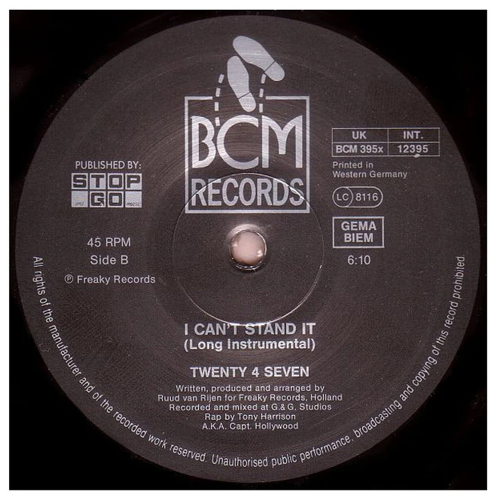 TWENTY 4 SEVEN - I CAN'T STAND IT / 12