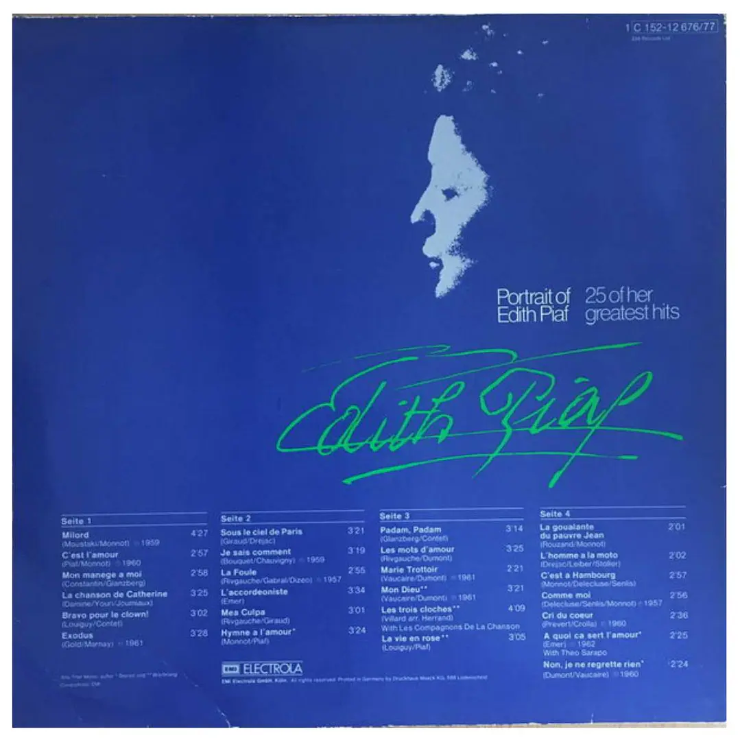 EDITH PIAF - 25 GREATEST HITS (2LP) / VINILO USADO 2