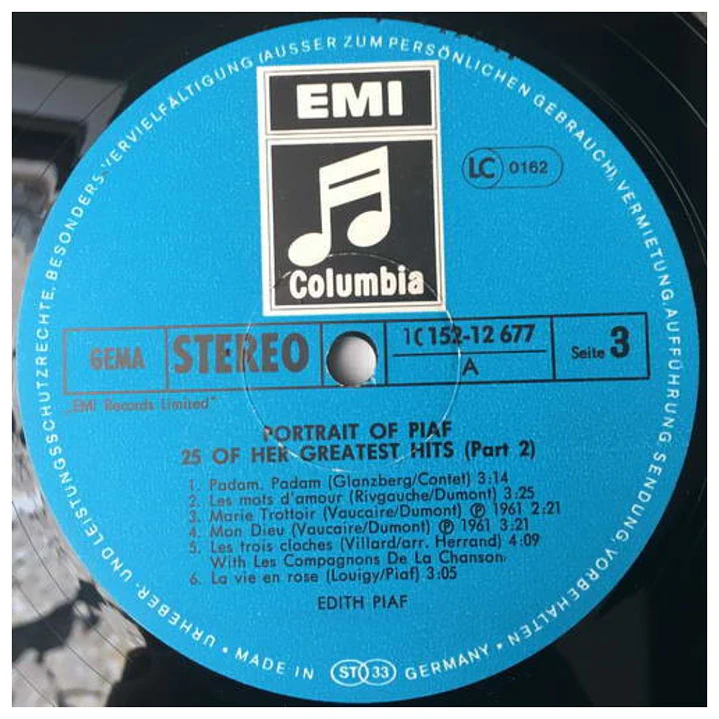 EDITH PIAF - 25 GREATEST HITS (2LP) / VINILO USADO 6