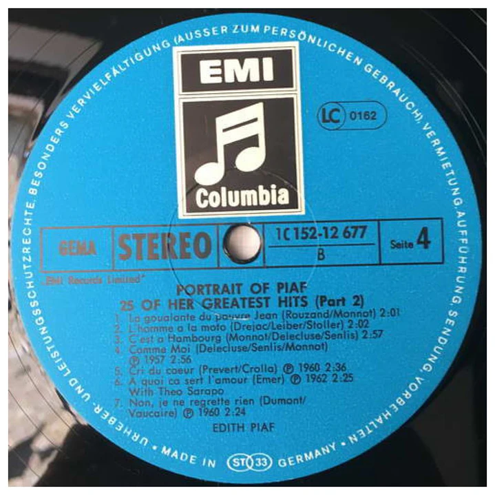 EDITH PIAF - 25 GREATEST HITS (2LP) / VINILO USADO 7