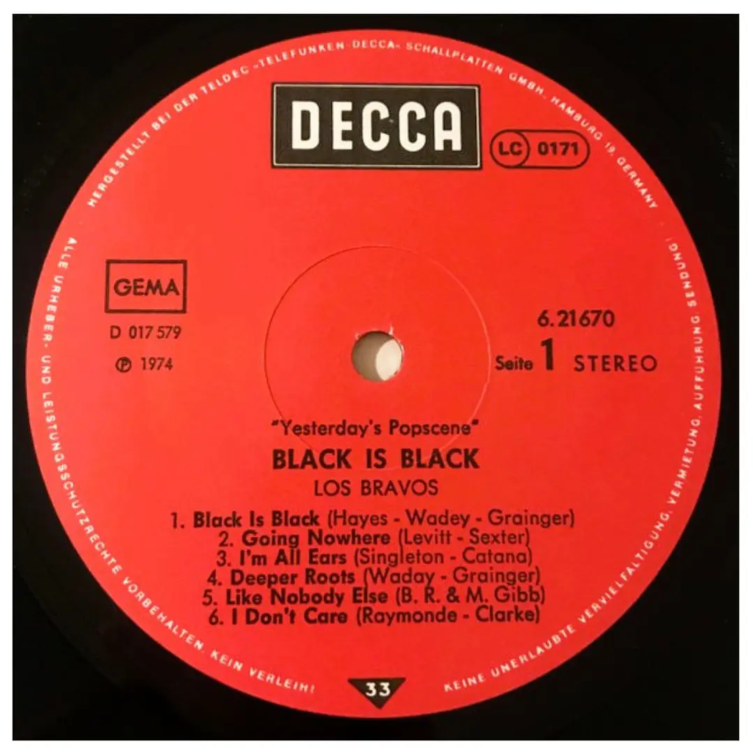 LOS BRAVOS - BLACK IS BLACK / VINILO USADO 3