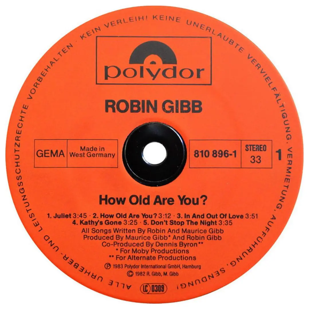 ROBIN GIBB - HOW OLD ARE YOU? / VINILO USADO 3