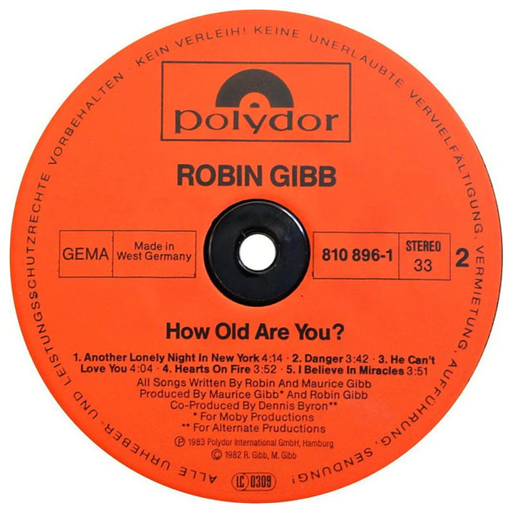 ROBIN GIBB - HOW OLD ARE YOU? / VINILO USADO 4