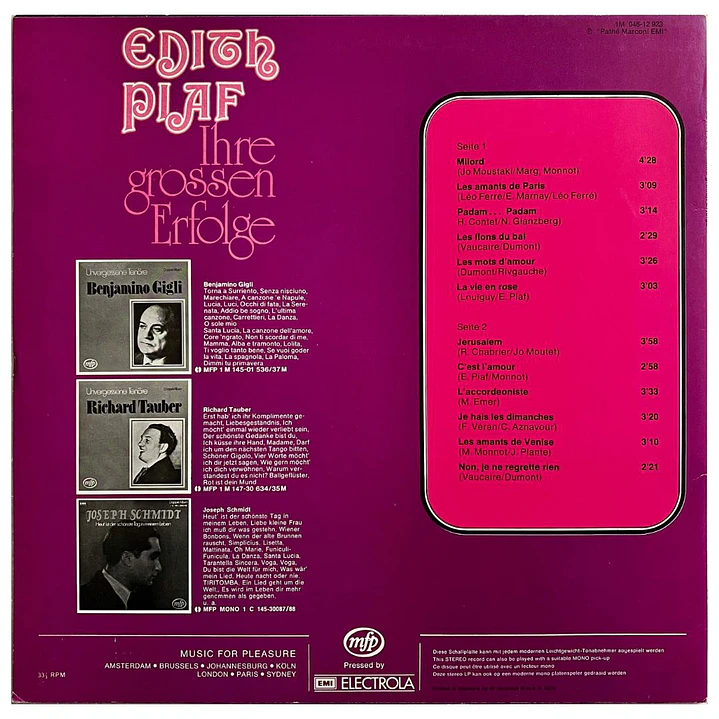 EDITH PIAF - HER GREATEST HITS / VINILO USADO 2