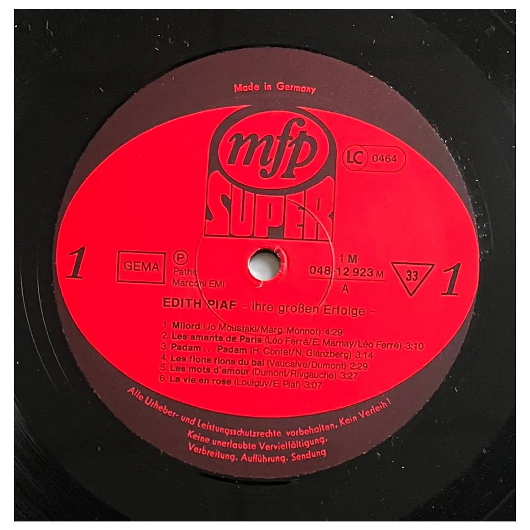 EDITH PIAF - HER GREATEST HITS / VINILO USADO 4