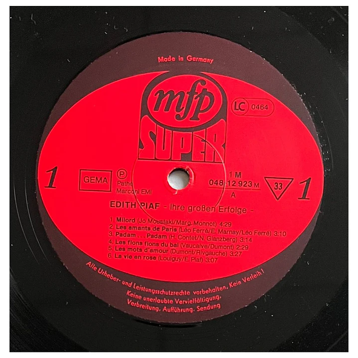 EDITH PIAF - HER GREATEST HITS / VINILO USADO 4