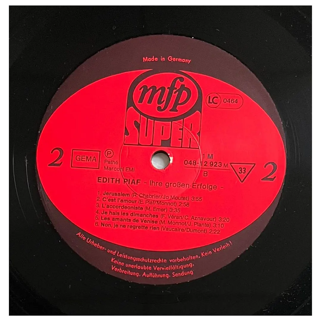 EDITH PIAF - HER GREATEST HITS / VINILO USADO 5