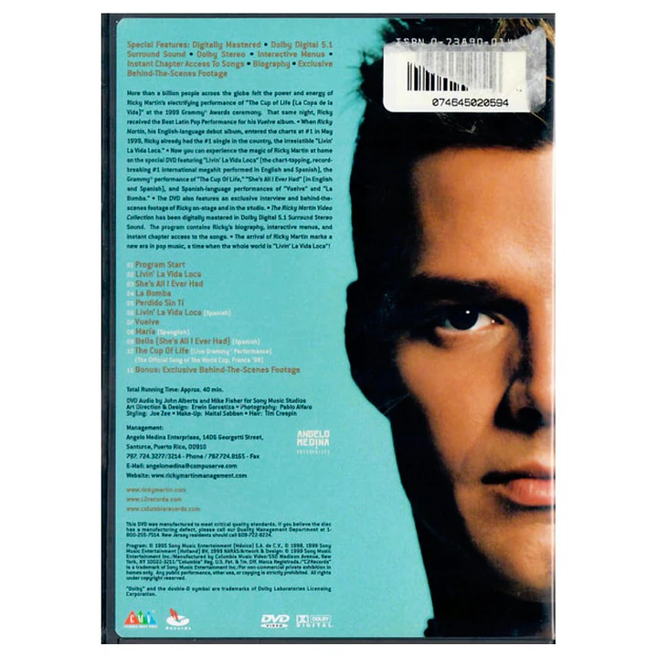 RICKY MARTIN - THE RICKY MARTIN VIDEO COLLECTION / DVD 2